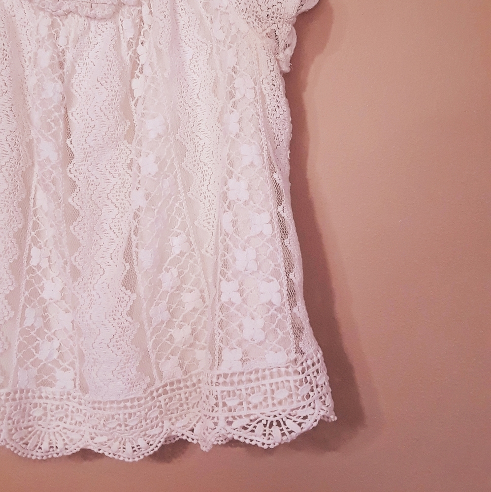 EUC SM White Crochet Blouse - Picture 2 of 4